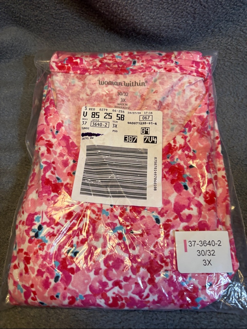 Woman Within Pink Floral Tunic Top